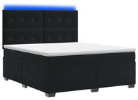 vidaXL Boxspringbed met matras, zwart, 140 x 190 cm, fluweel