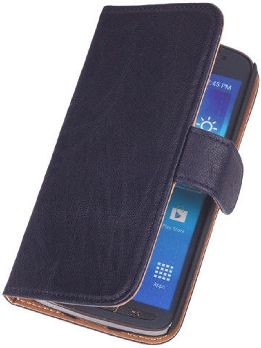 Best Cases Navy Blue Kreukelleer Flipcase Sony Xperia L - 8718883003767