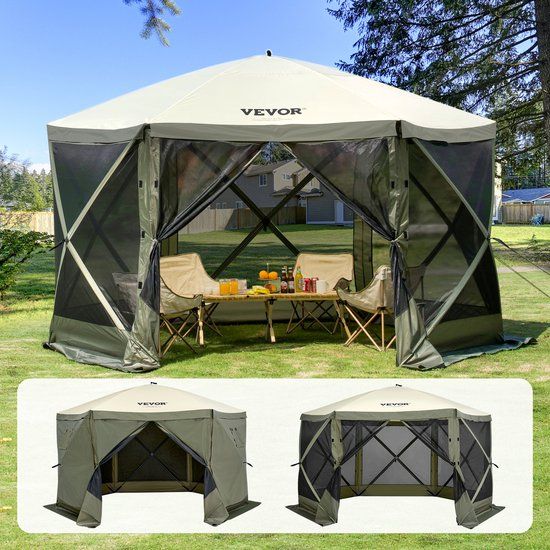 Vevor Tuintent Opvouwbare Paviljoen Feesttent Pop-Up Tent 8 Personen 3,66x3,66x2,4m