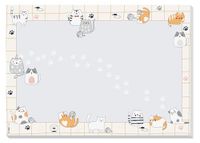 SIGEL Ongedateerd Papier Bureau Pad A3 | HO930 Cat Chaos 80 g/m² FSC, afscheurkussen, antislip, beige/lichtgrijs/oranje