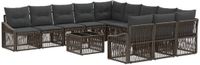 vidaXL Tuinbankenset 12 st Grijs poly rattan