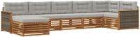vidaXL Hoek loungeset 7-delig Acacia Hout Naturel en Lichtgrijs
