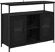 vidaXL Dressoir Zwart Eiken 100 x 35 x 80 cm Bewerkt Hout