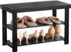 VEVOR 3-Laags Schoenenrekbank 703x288x451mm Bamboe Schoenenopberger Zwart