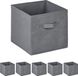 Merkloos Relaxdays Opbergmand, Set van 6, Lichtgrijs, Stof, 19 Liter, Opvouwbaar