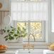 Set van 2 Rideaux de cuisine blanc aspect lin - 90 x 65 cm semi-transparent