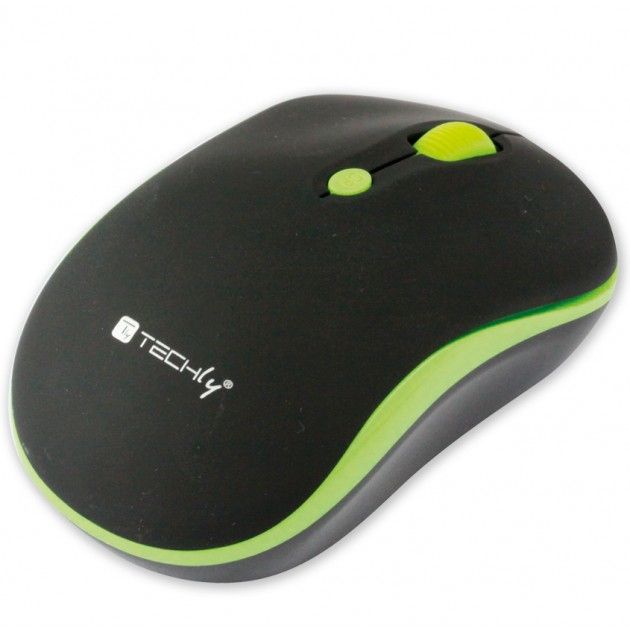 Techly IM 1600-WT-BGW Laptopmuis 1600 DPI Groen, Zwart