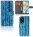 B2Ctelecom OPPO Reno8 T 5G Étui style livre Bois Bleu