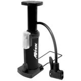 MVTEK Voetpomp Push, fietspomp, tot 7 bar, dubbele koppeling voor Presta Schrader-ventielen, metaal, zwart
