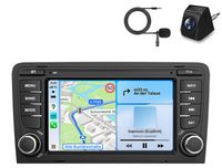 Audi Caméra de recul autoradio pour Audi A3 S3 RS3 8P (2003-2012), avec CarPlay, Android Auto, WiFi, GPS-navigatie, RDS, DSP, DAB+, Bluetooth, écran 7 pouces, stockage 2+64 Go