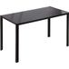 Table de salle à manger 4 personnes en verre trempé et métal, dimensions 120x60x75 cm, couleur noire, design moderne