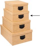 5Five Opbergdoos - Opslagbox - goudgeel - L30 x B24 x H12 cm - Stevig karton - Industrialbox