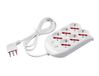 ROSI RS94124 Emilia stekkerdoos 6-zits wit 6-voudig Schuko biv 10/16A