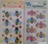 3D Fly Stickers - 12 Vellen - Vlinders & Bijen - Uitdeeltraktatie