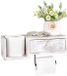 Unyqoos Houten Toiletrolhouder Met Schuiflade En Wandplank Voor Badkamerdecoratie 37 x 17 x 14 cm Wit