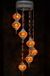Halay Hanglamp multicolour pastel bruin glas mozaïek Oosterse lamp kroonluchter Crèmewit 7 bollen