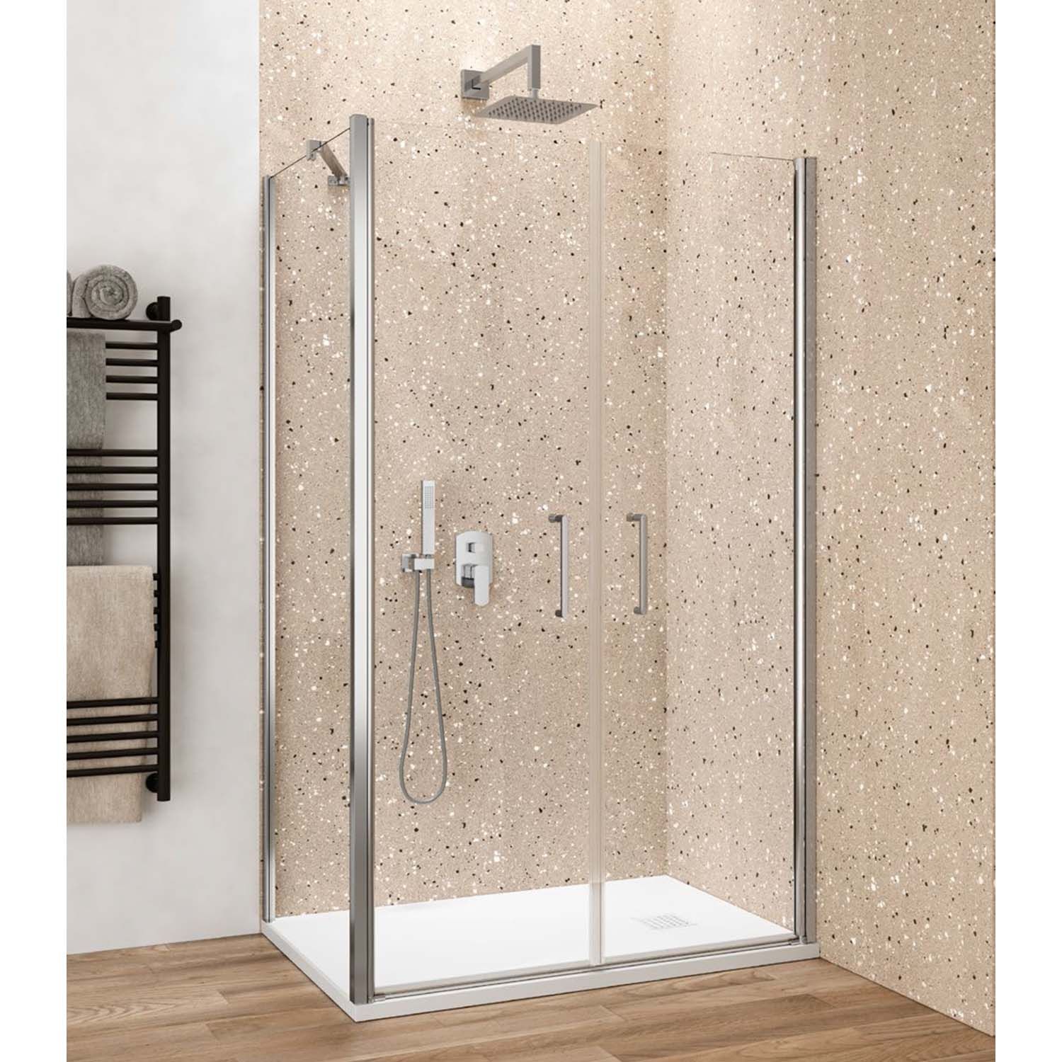 Lacus Zijwand lacus giglio evo 100x200 cm aluminium profiel chroom