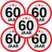 Bellatio Decorations 60 jaar leeftijd sticker - 10x - rond - Dia 15 cm - 60 jaar verjaardag - jubileum - leeftijd versiering