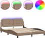 vidaXL Bedframe met LED-verlichting, zonder matras, "Zadar", cappuccino, 160x200 cm