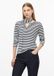 s.Oliver T-Shirt Vrouwen Navy Gestreept Katoen Korte Mouw V-hals Aansluitend Maat 46