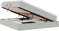 vidaXL Opbergbed met matras en opslag Lichtgrijs 160 x 200 cm Fluweel