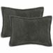 vidaXL - Taie d'oreiller - 2 pièces - BOIS - Gris foncé - 50 x 80 cm - Bouclé
