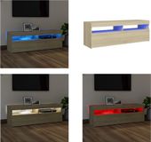 vidaXL Tv-meubel met LED-verlichting 120x35x40 cm sonoma eikenkleurig
