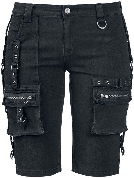 Gothicana by EMP Gothicana Zwarte denim shorts met gespen - Dames - 30