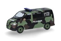 Herpa automodel VW T 6.1 Bus "Veldjager", flecktarn camouflage, schaal 1:87, Military, voor diorama, modelbouw, verzamelobject, Made in Germany, kunststof