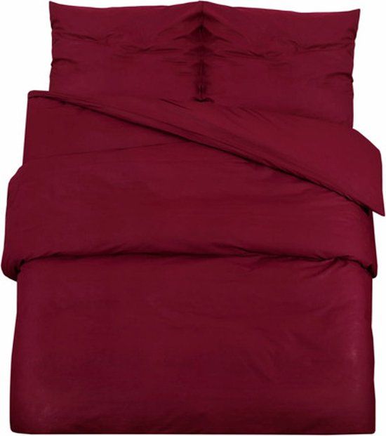 vidaXL Dekbedovertrekset lichtgewicht 135x200 cm microvezel bordeaux