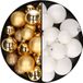 Decoris Kaemingk B.V. Kerstballen 60x stuks - mix goud/wit - 4-5-6 cm - kunststof - kerstversiering