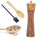 Molinillo de pimienta de madera con mecanismo de molienda de cerámica y cepillo de limpieza