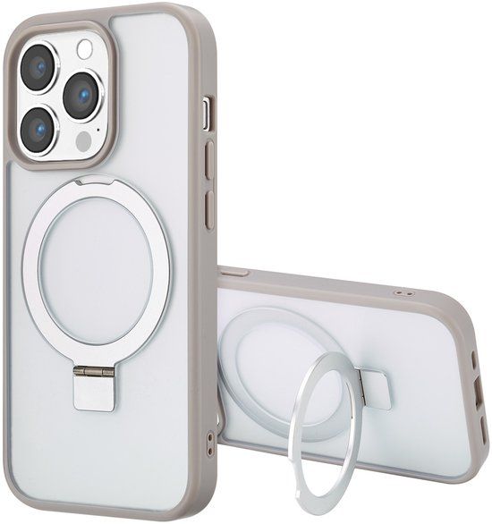 Accezz Ring Stand Backcover met MagSafe voor de Apple iPhone 14 Pro - Grijs