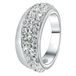 Lucardi Dames Ring met kristal - Ring - Cadeau - Staal - Zilverkleurig
