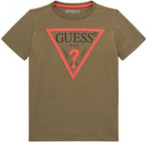 Guess Kinder-T-shirt Khaki Katoen Logo Ronde Hals Korte Mouw 8 jaar