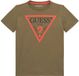 Guess Kinder-T-shirt Khaki Katoen Logo Ronde Hals Korte Mouw 8 jaar