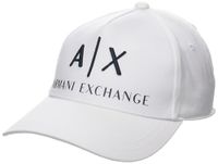 Armani Exchange Pet met bedrijfslogo baseballpet voor heren (1 stuk), Wit/Navy Blauw