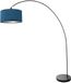 Mexlite Solva 3900ZW vloerlamp zwart met blauwe fluwelen kap, 185 cm, kantelbaar