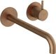 Hotbath Cobber - Wastafelmengkraan - Zonder Waste - Laag - Bruin - Inbouw - Messing - V02