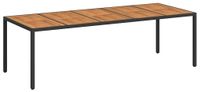 vidaXL Table de Jardin Noir polyrotin
