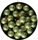 Othmar Decorations kerstballen - 24x - 3 cm - salie groen - kunststof