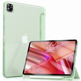 Visaccy Beschermhoes voor iPad Pro 11 inch 2022/2021 / 2020/2018 (4e / 3e / 2e / 1e generatie) met Pencil Holder Auto Sleep/Wake semi-transparant, zacht TPU, Matcha