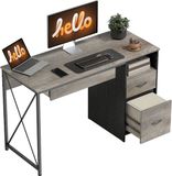 Homcom computerbureau - spaanplaat - 120x50x76cm - lichtgrijs
