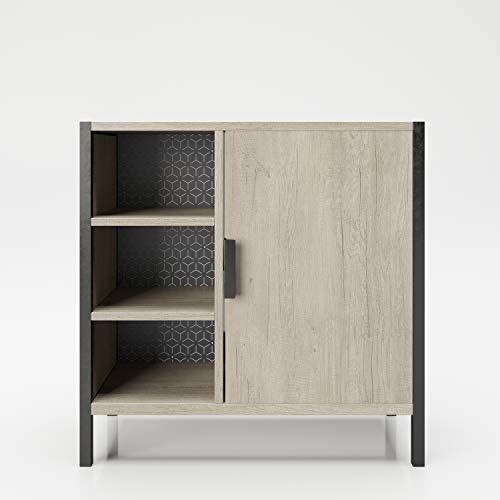 Playboy 306202EW spiegelkast met 3 vakken en 1 deur, wilde eiken 60 x 60 x 30 cm