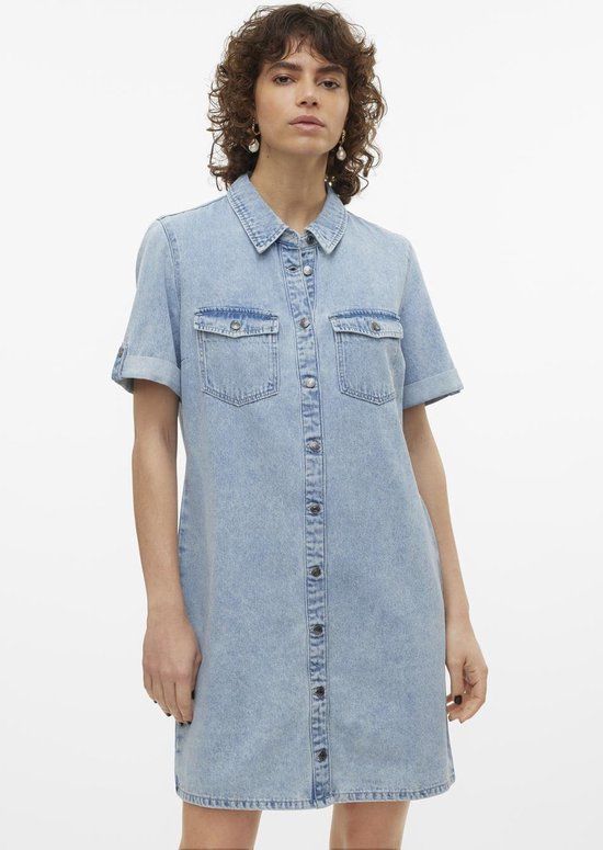 Vero Moda VMJENNIE Denim Dress - Light Blue - Women's XS