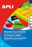 APLI 2867 - Permanente fluorescerende oranje etiketten Ø 60,0 mm 20 vel