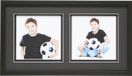 Deknudt Frames Fotokader, zwart met dubbele passe-partout met extratussenruimte, voor 2 foto's fotomaat 13x18 cm