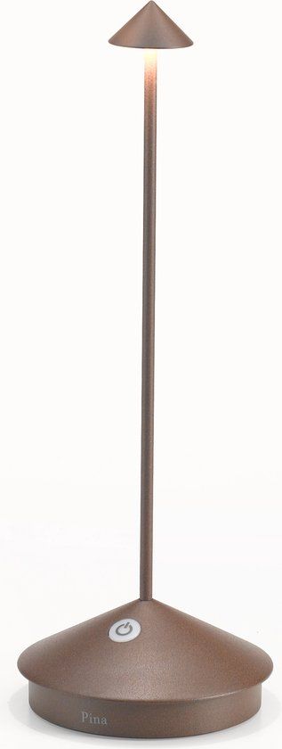 Zafferano Pina Tafellamp - Oplaadbare Buitenlamp Roest Bruin - Dimbare LED - 29 cm