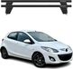 Omac Barres de toit transversales en aluminium pour Mazda2 Mk2 2007-2014 – Antivol – Rainure en T – Testées City Crash – Charge max 75 kg Noir