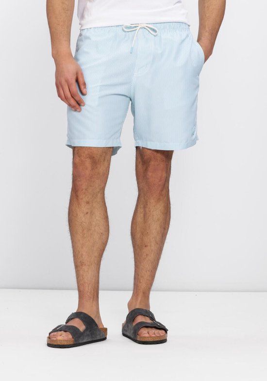 Shiwi The Sunshine Brand Men MIKE swim shorts 7 inch fine stripe lichtblauw